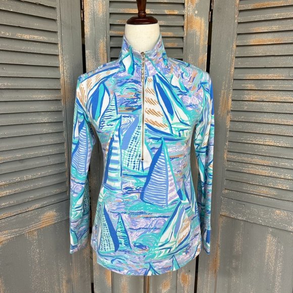 Lilly Pulitzer Jackets & Blazers - Lilly Pulitzer UPF 50+ Skipper Popover Aboat Time Sz XS
